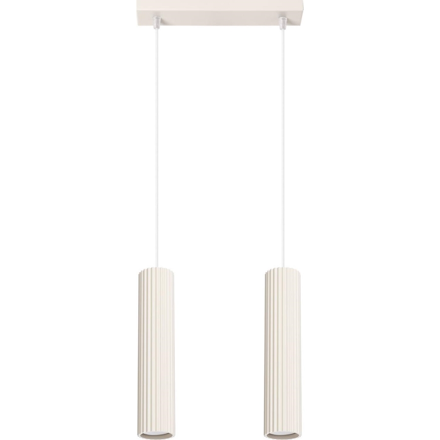 Lustr na lanku KARBON 2xGU10/10W/230V krémová