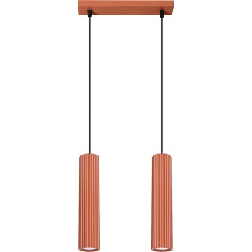 Lustr na lanku KARBON 2xGU10/10W/230V oranžová