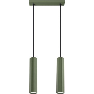 Lustr na lanku KARBON 2xGU10/10W/230V zelená