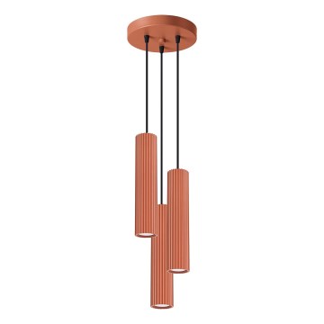 Lustr na lanku KARBON 3xGU10/10W/230V červená