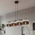 Lustr na lanku KARBON 4xE27/15W/230V černá/šedá