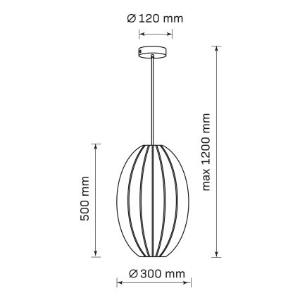 Lustr na lanku KAREI 1xE27/20W/230V pr. 30 cm bílá