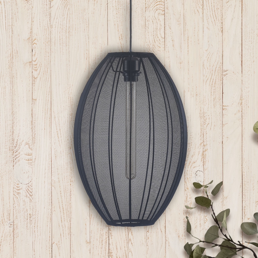 Lustr na lanku KAREI 1xE27/20W/230V pr. 30 cm černá