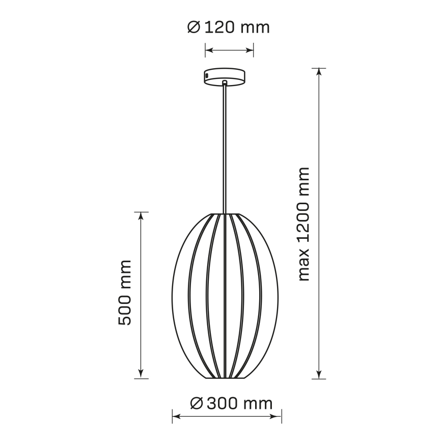 Lustr na lanku KAREI 1xE27/20W/230V pr. 30 cm černá