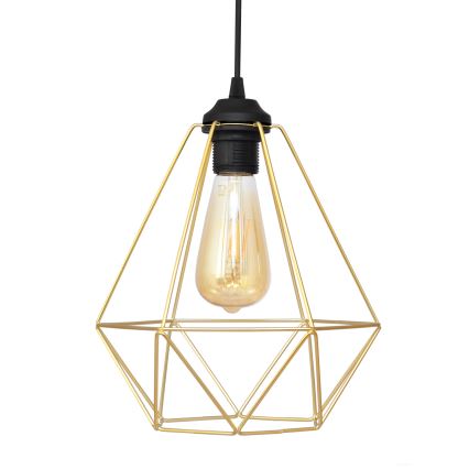 Lustr na lanku KARO 3xE27/15W/230V zlatá/černá