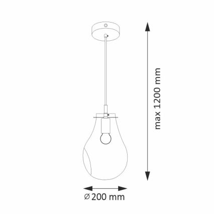 Lustr na lanku KIMBERLY 1xE27/20W/230V