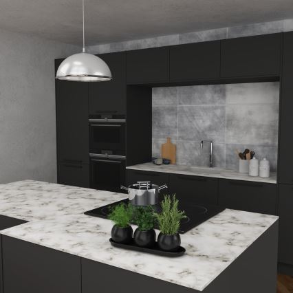 Lustr na lanku KITCHEN 1xE27/15W/230V bílá/lesklý chrom