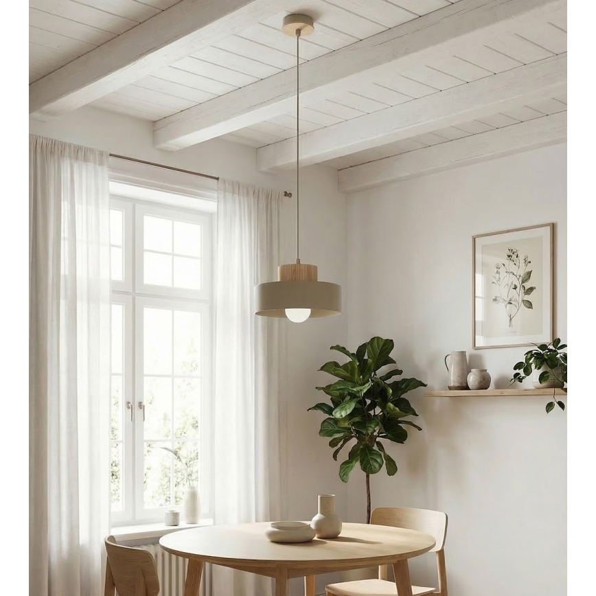 Lustr na lanku KIVI 1xE27/15W/230V béžová