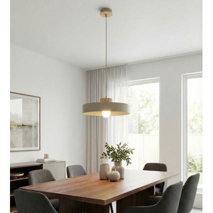 Lustr na lanku KIVI 1xE27/15W/230V béžová