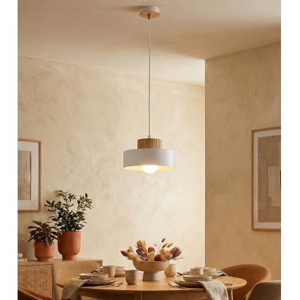Lustr na lanku KIVI 1xE27/15W/230V bílá