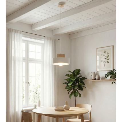 Lustr na lanku KIVI 1xE27/15W/230V bílá