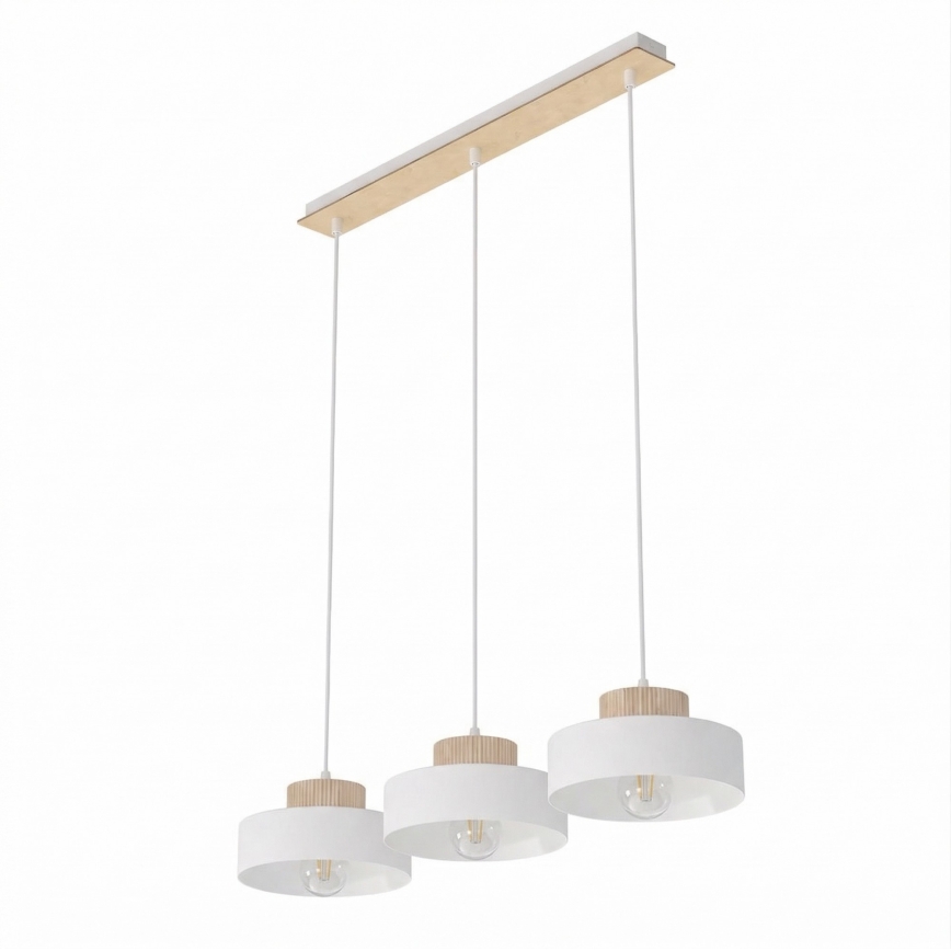 Lustr na lanku KIVI 3xE27/15W/230V bílá