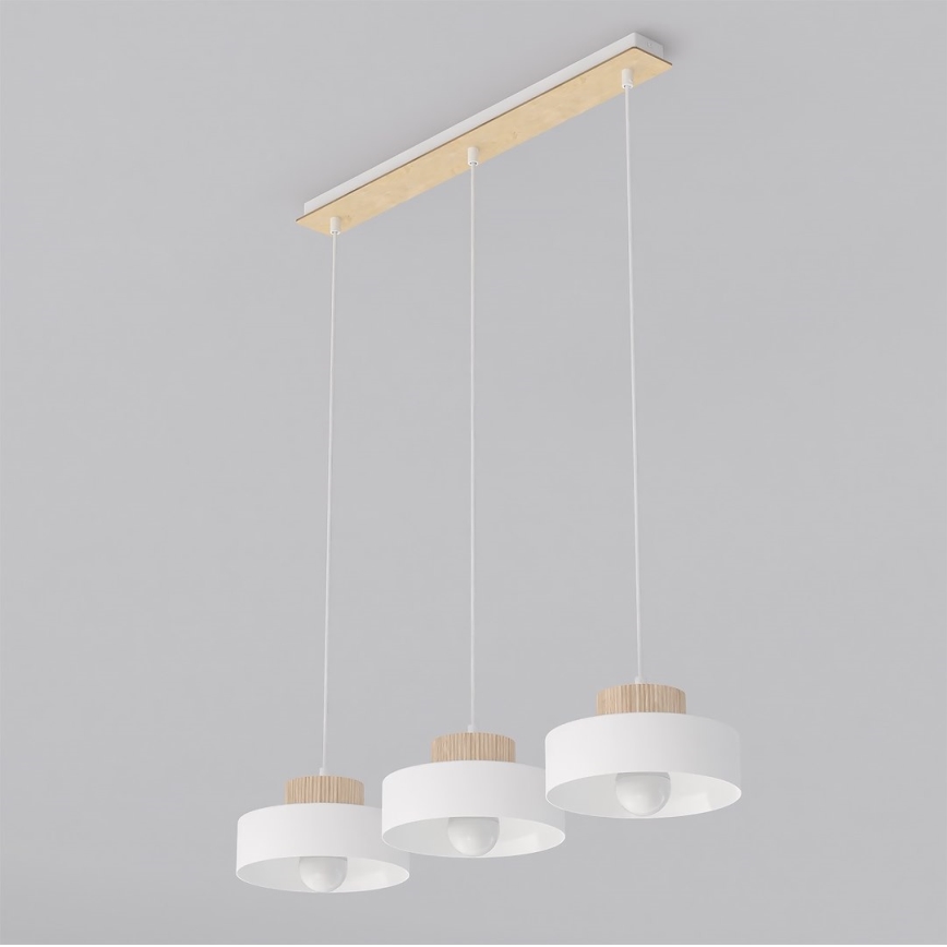 Lustr na lanku KIVI 3xE27/15W/230V bílá