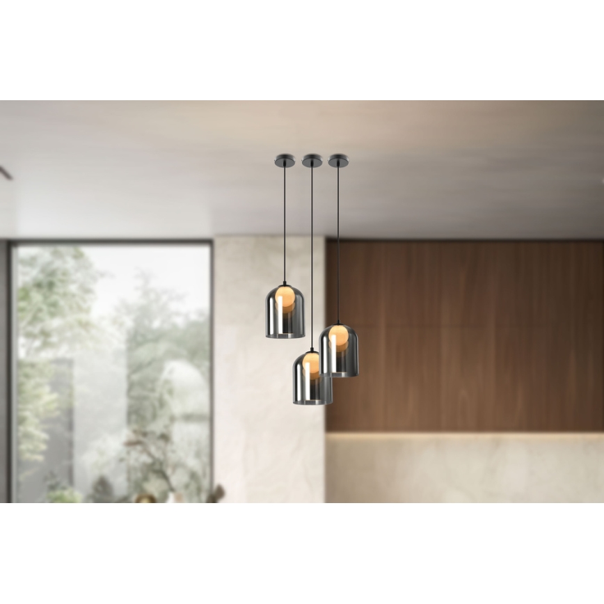 Lustr na lanku KLEA 1xG9/15W/230V kouřová černá