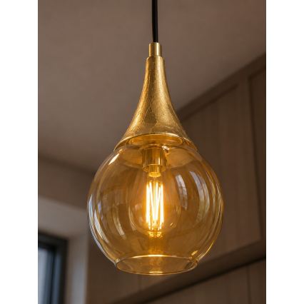 Lustr na lanku LACRIMA HONEY 1xE27/60W/230V
