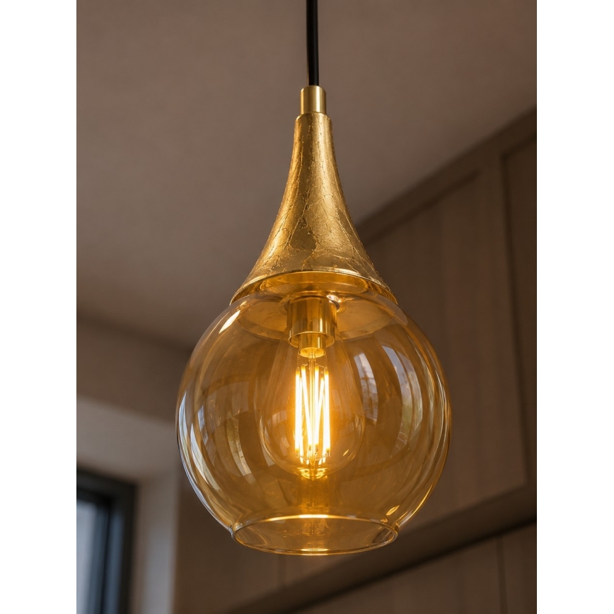 Lustr na lanku LACRIMA HONEY 1xE27/60W/230V