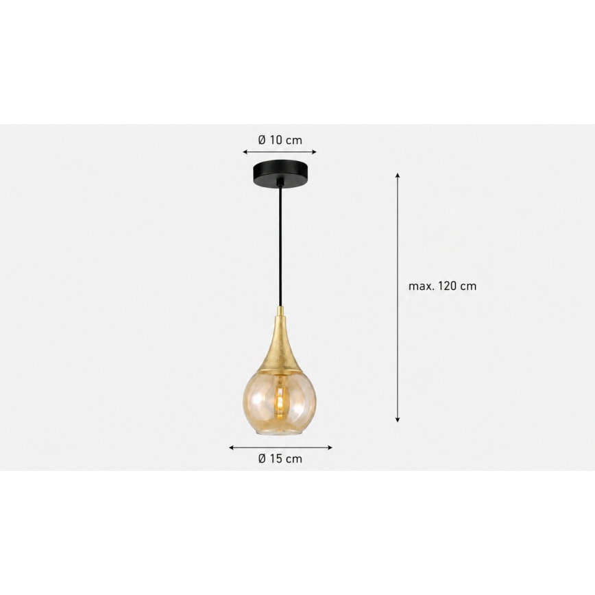 Lustr na lanku LACRIMA HONEY 1xE27/60W/230V