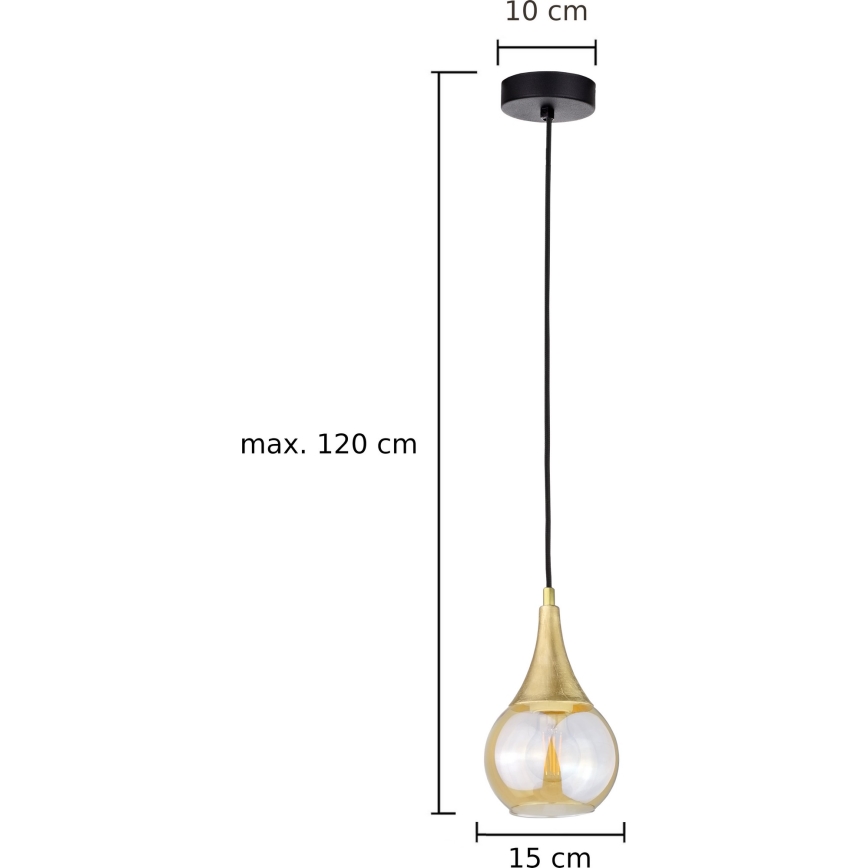 Lustr na lanku LACRIMA HONEY 1xE27/60W/230V
