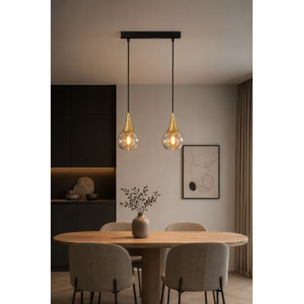 Lustr na lanku LACRIMA HONEY 2xE27/60W/230V