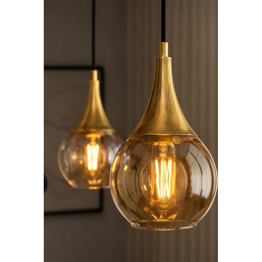 Lustr na lanku LACRIMA HONEY 2xE27/60W/230V