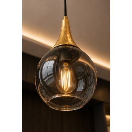 Lustr na lanku LACRIMA SMOKY 3xE27/60W/230V pr. 30 cm