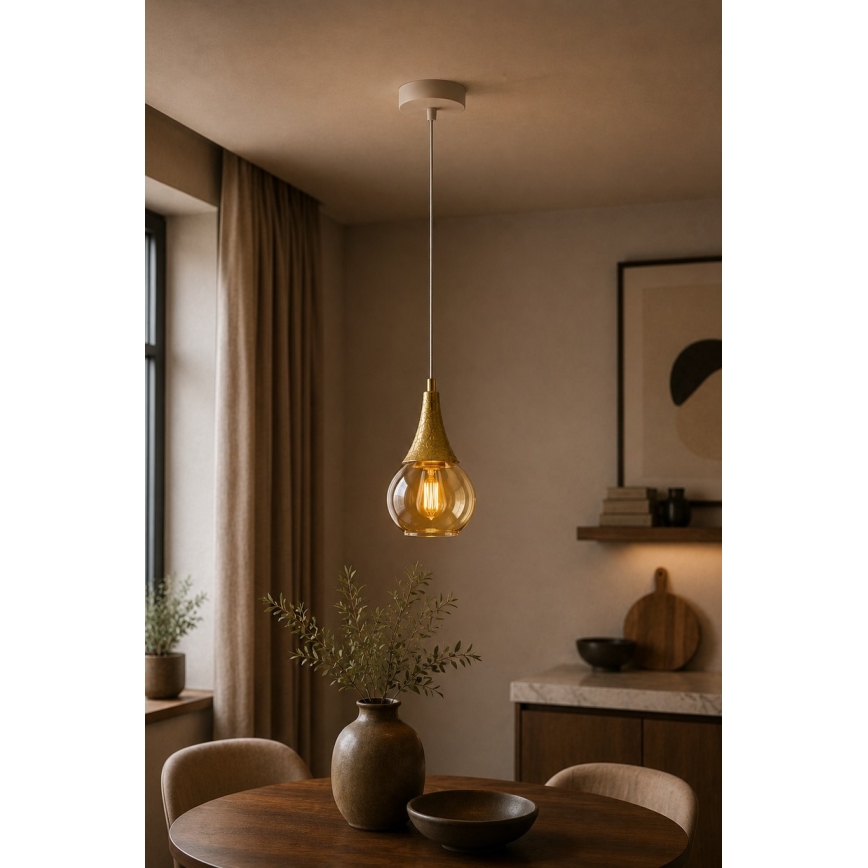 Lustr na lanku LACRIMA WHITE 1xE27/60W/230V