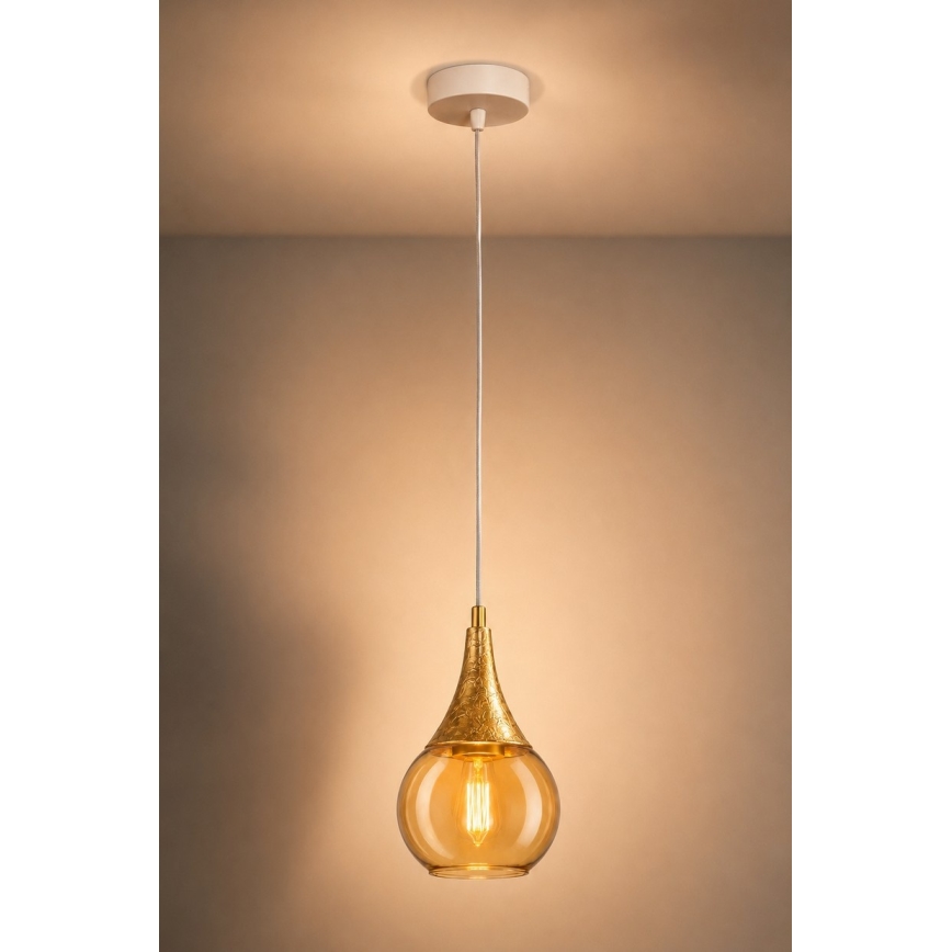 Lustr na lanku LACRIMA WHITE 1xE27/60W/230V