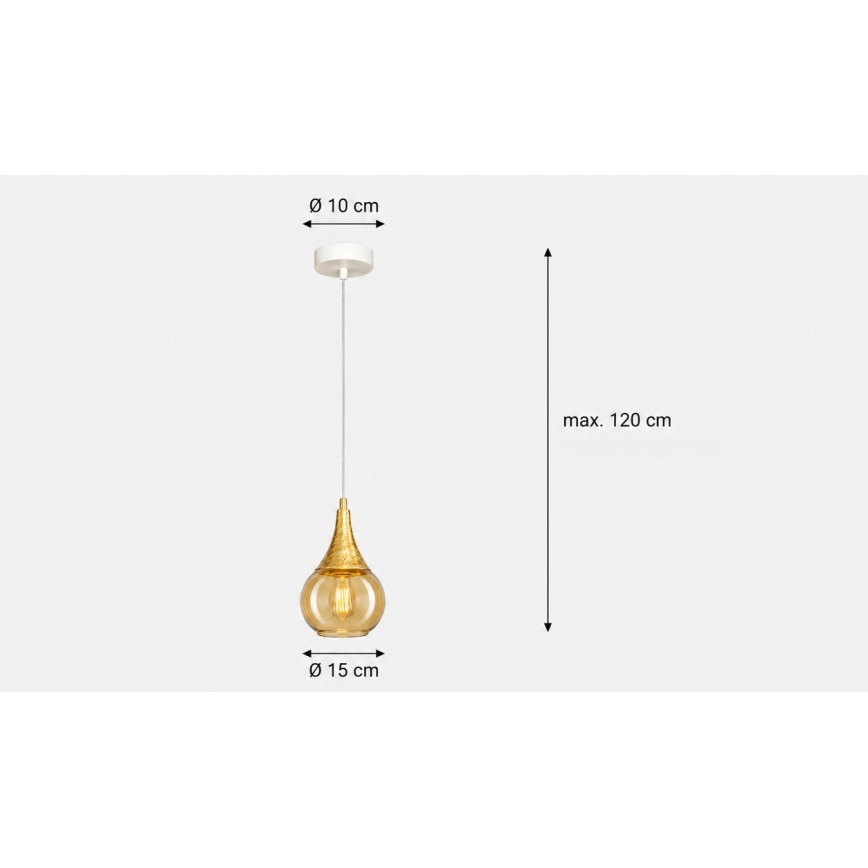 Lustr na lanku LACRIMA WHITE 1xE27/60W/230V