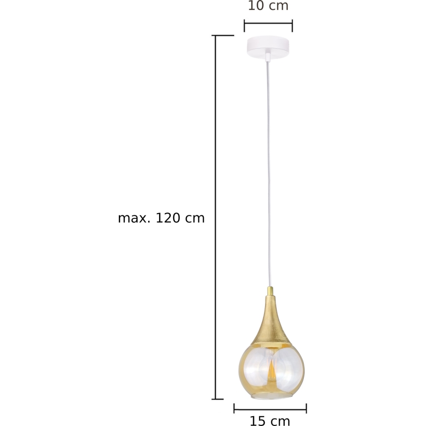 Lustr na lanku LACRIMA WHITE 1xE27/60W/230V