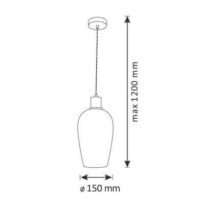 Lustr na lanku LAGRI 1xE27/20W/230V