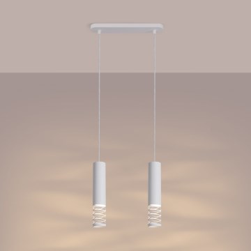 Lustr na lanku LAMI 2xGU10/10W/230V bílá