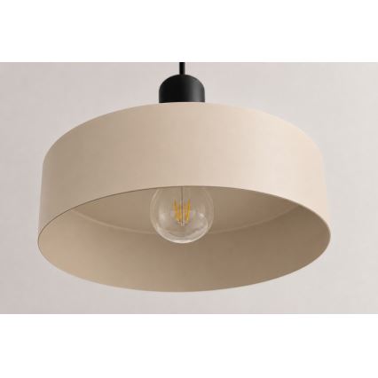 Lustr na lanku LATTE 1xE27/60W/230V béžová/černá