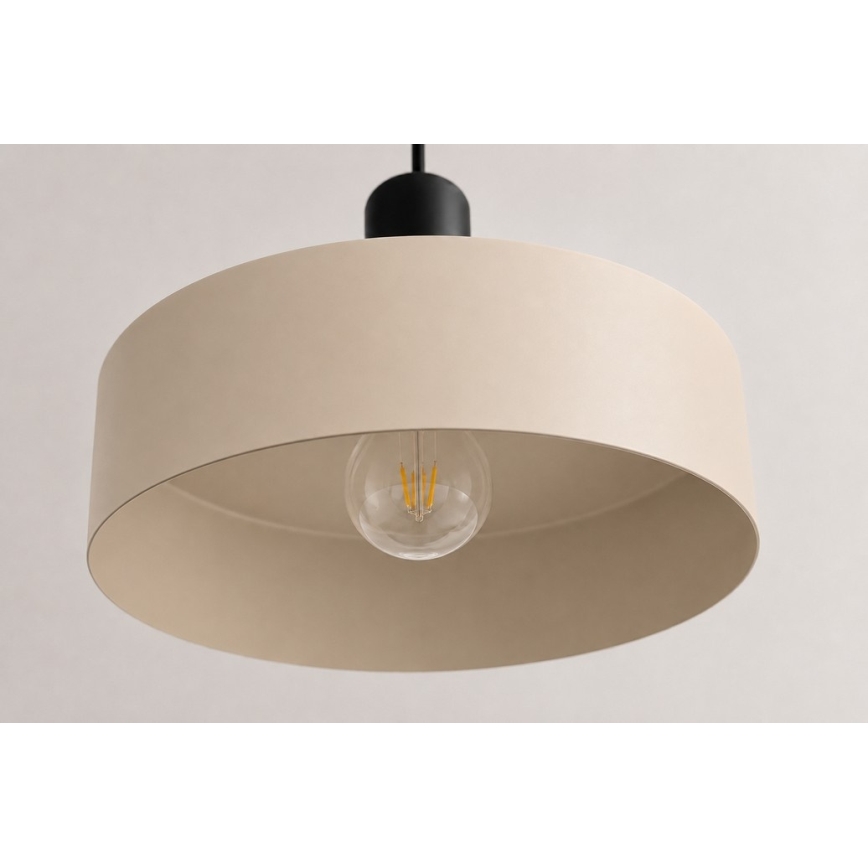 Lustr na lanku LATTE 1xE27/60W/230V béžová/černá