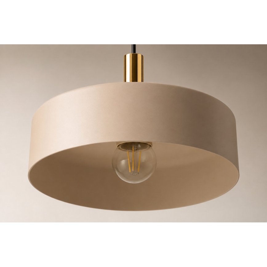 Lustr na lanku LATTE 3xE27/60W/230V béžová/černá/zlatá