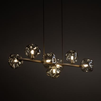 Lustr na lanku LAVA 7xG9/8W/230V béžová/kouřová béžová