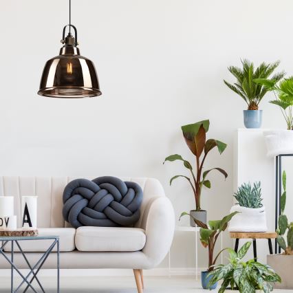 Lustr na lanku LEA 1xE27/60W/230V bronz