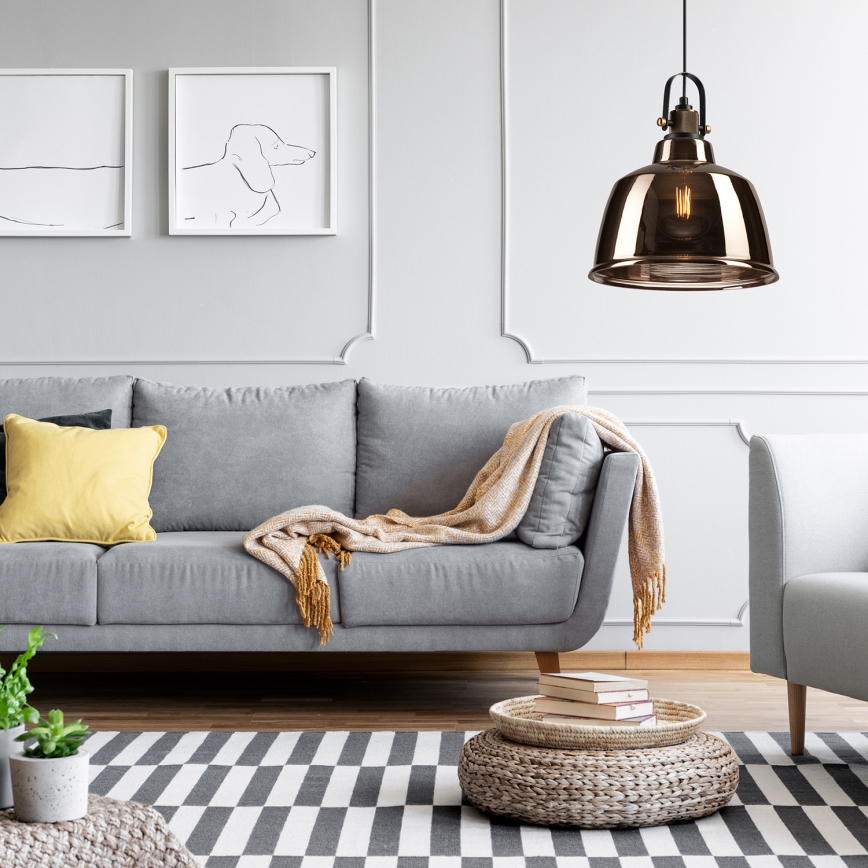 Lustr na lanku LEA 1xE27/60W/230V bronz