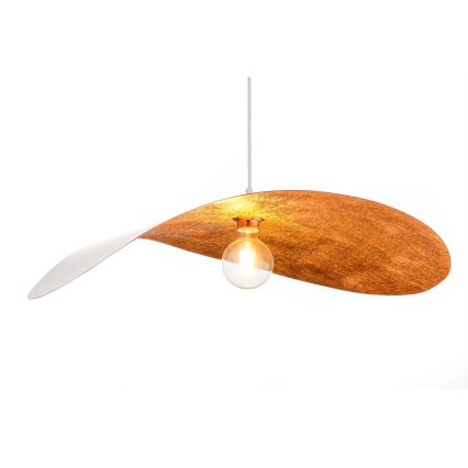 Lustr na lanku LEAF 1xE27/15W/230V bílá/měděná