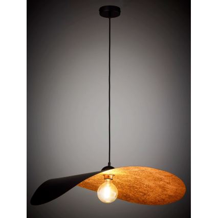 Lustr na lanku LEAF 1xE27/15W/230V černá/měděná