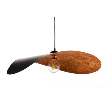 Lustr na lanku LEAF 1xE27/15W/230V černá/měděná