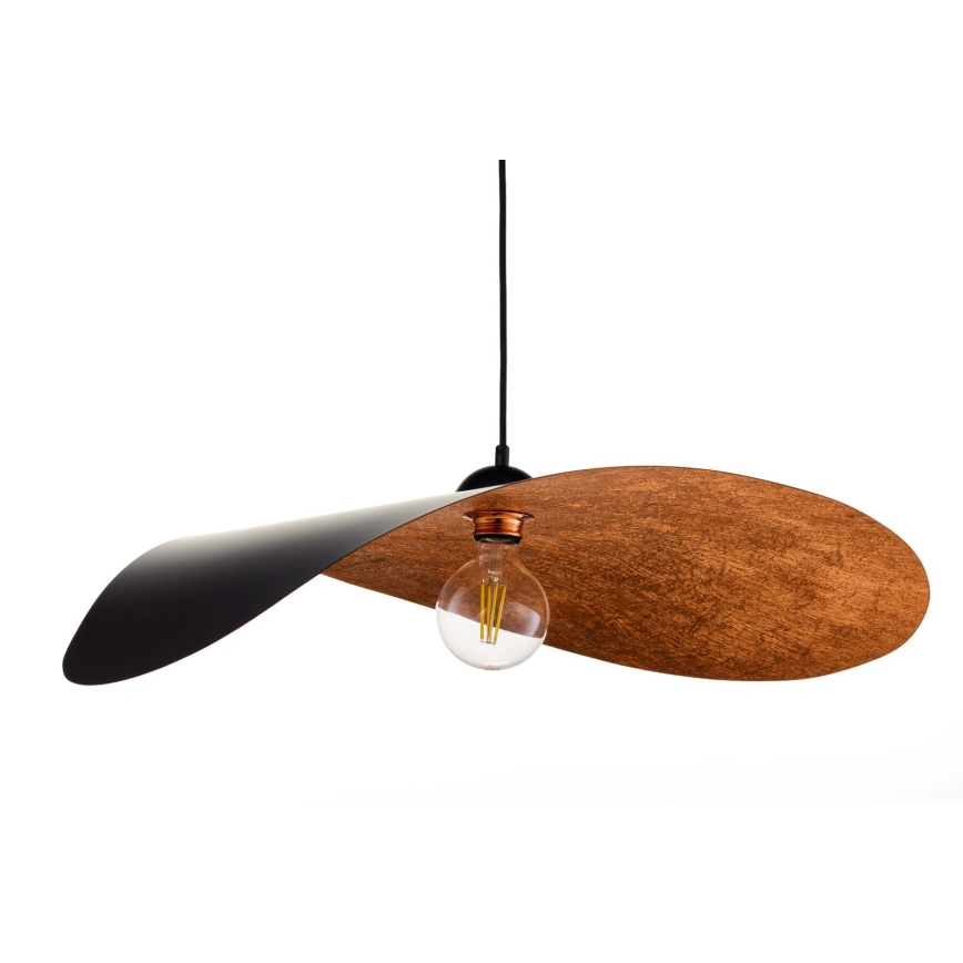 Lustr na lanku LEAF 1xE27/15W/230V černá/měděná