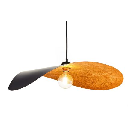 Lustr na lanku LEAF 1xE27/15W/230V černá/měděná