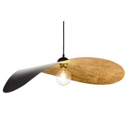 Lustr na lanku LEAF 1xE27/15W/230V černá/zlatá