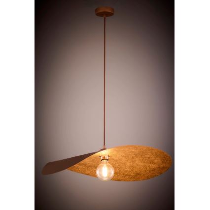 Lustr na lanku LEAF 1xE27/15W/230V hnědá/měděná