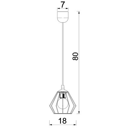 Lustr na lanku LETI 1xE27/15W/230V černá