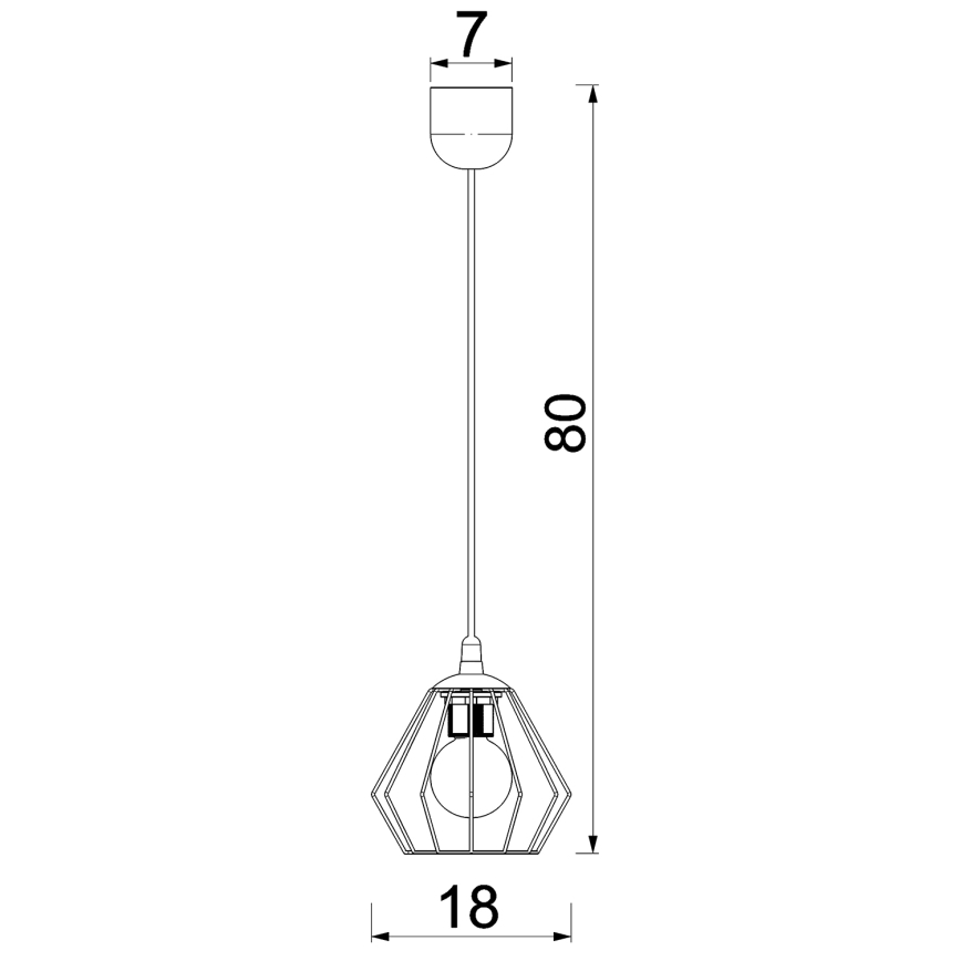 Lustr na lanku LETI 1xE27/15W/230V černá