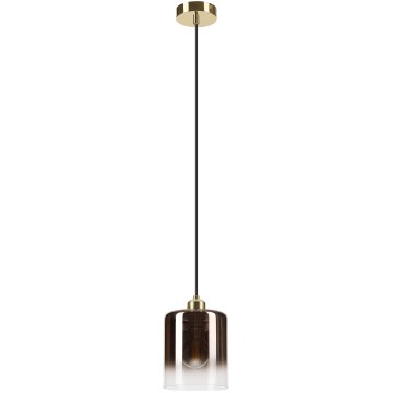 Lustr na lanku LIAH 1xE27/15W/230V zlatá/kouřová hnědá