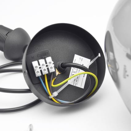 Lustr na lanku LILI 1xE27/15W/230V černá/šedá