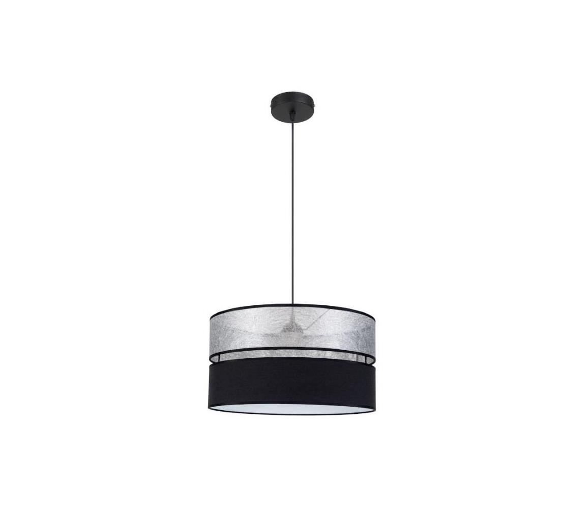 Belis Lustr na lanku LIMA 1xE27/60W/230V černá/stříbrná BE0444