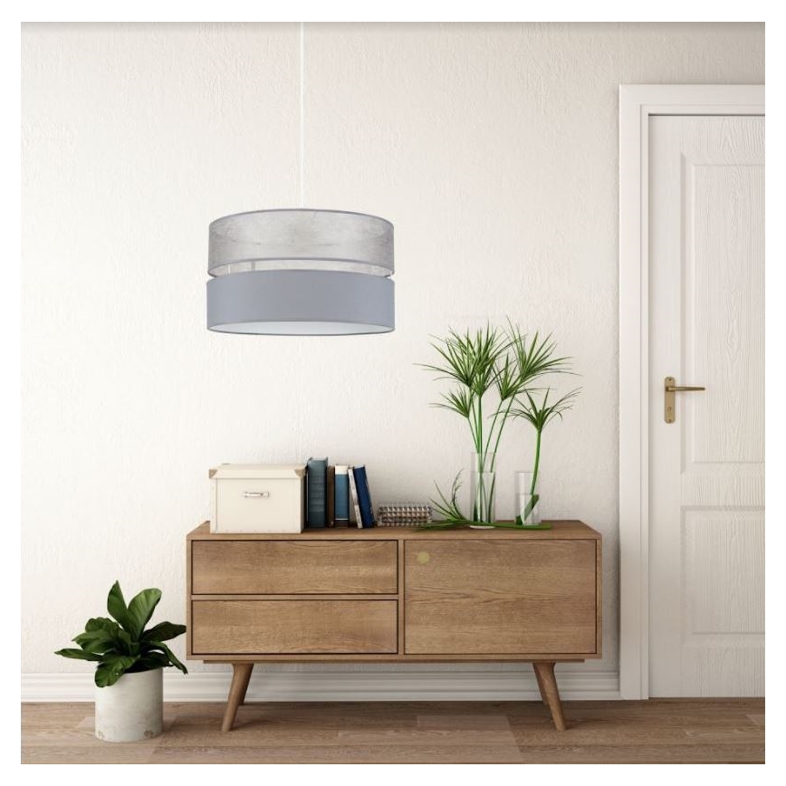 Lustr na lanku LIMA 1xE27/60W/230V šedá